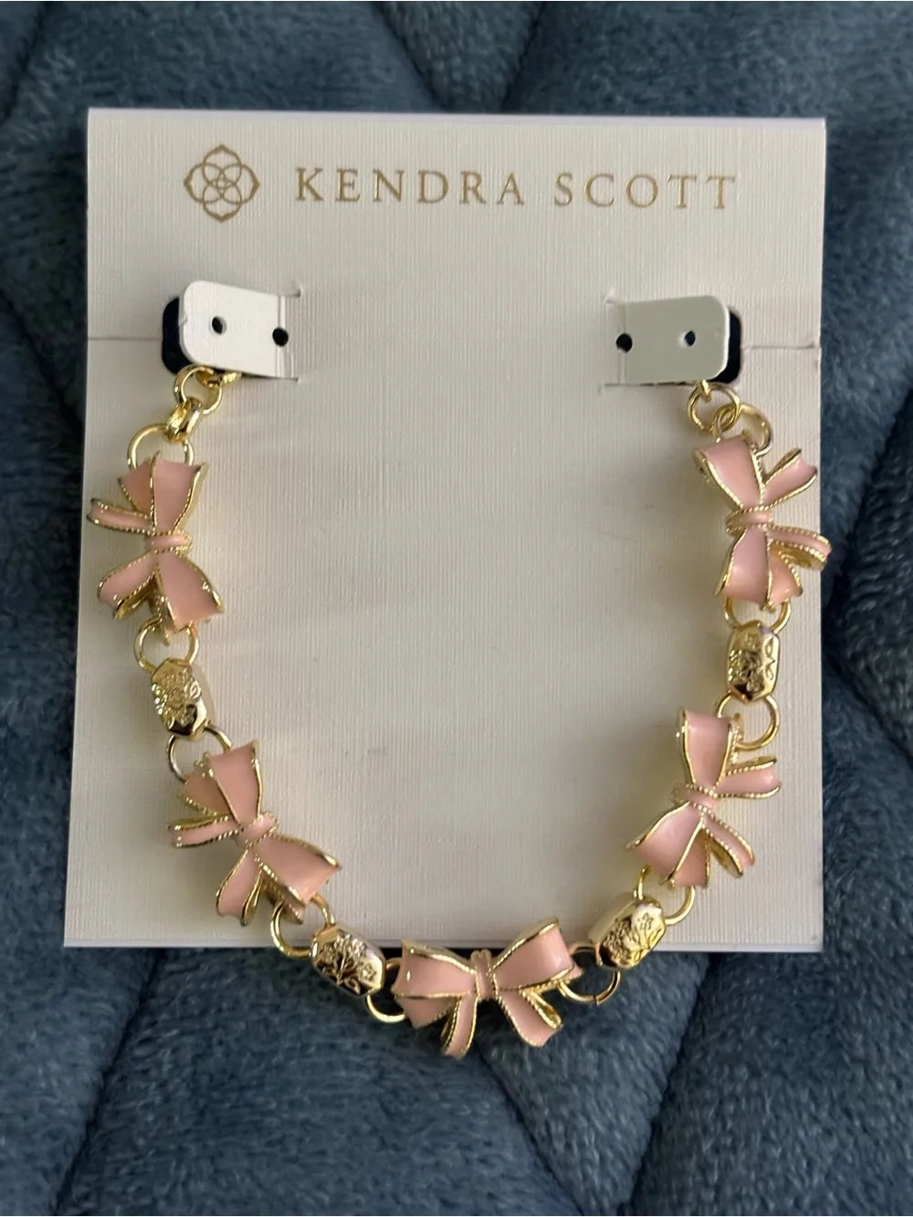 Kendra Scott Pink Enamel Bow Link Bracelet